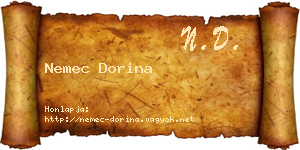 Nemec Dorina névjegykártya